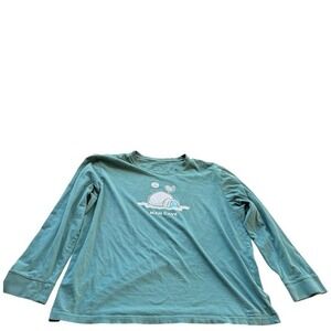 Life Is Good Mens Man Cave Igloo Crusher Long Sleeve T-Shirt XL Teal DadCore